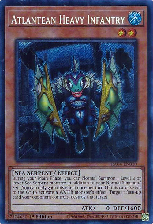 Atlantean Heavy Infantry [RA04-EN010] Secret Rare | Shuffle n Cut Hobbies & Games