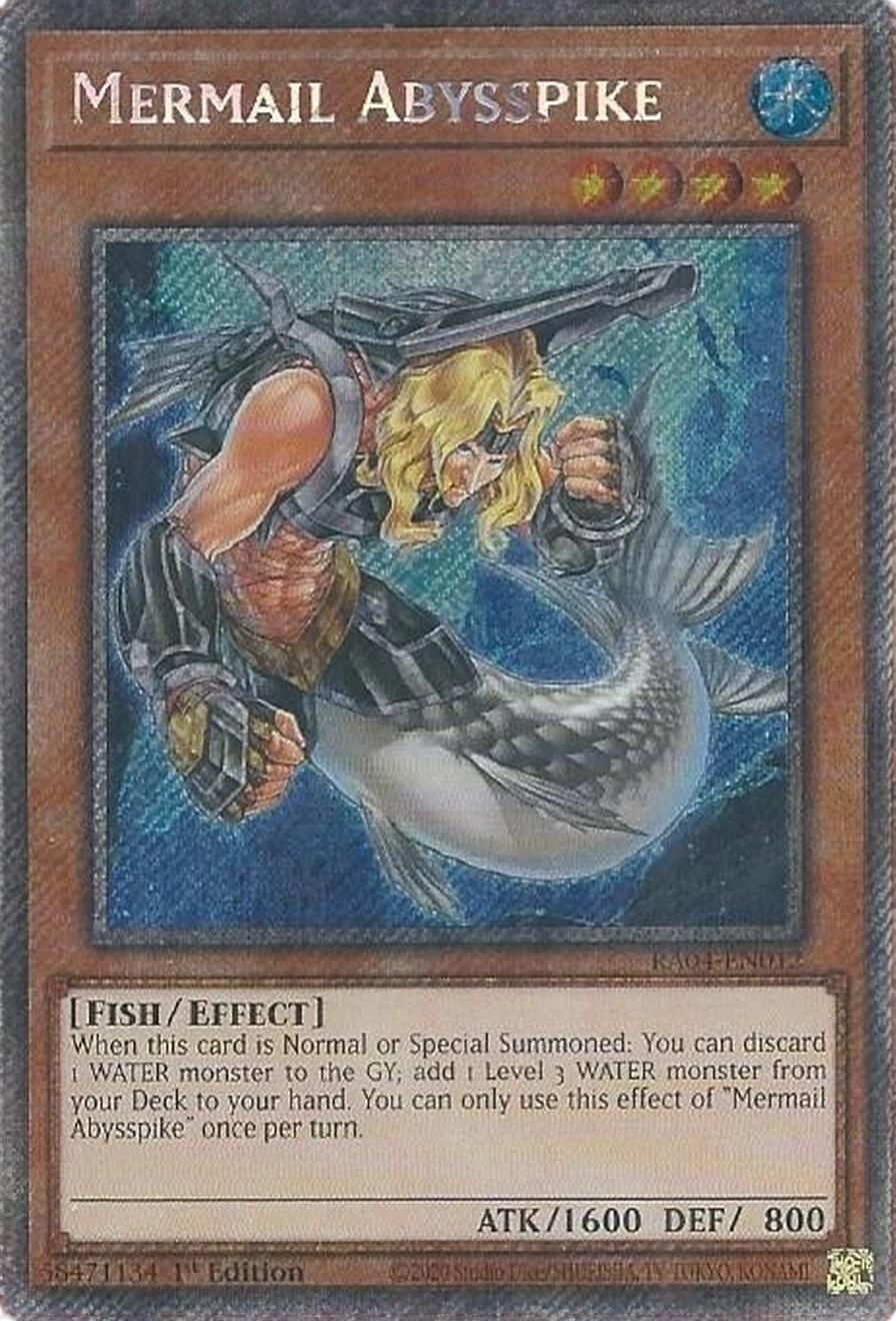 Mermail Abysspike [RA04-EN012] Platinum Secret Rare | Shuffle n Cut Hobbies & Games