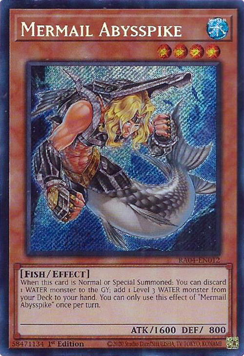 Mermail Abysspike [RA04-EN012] Secret Rare | Shuffle n Cut Hobbies & Games