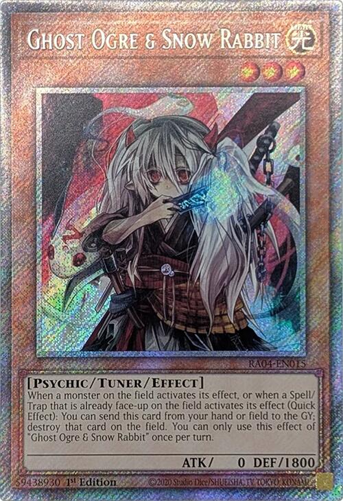 Ghost Ogre & Snow Rabbit [RA04-EN015] Platinum Secret Rare | Shuffle n Cut Hobbies & Games