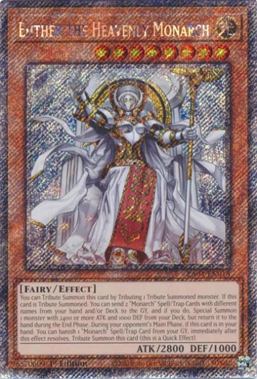 Ehther the Heavenly Monarch [RA04-EN018] Platinum Secret Rare | Shuffle n Cut Hobbies & Games