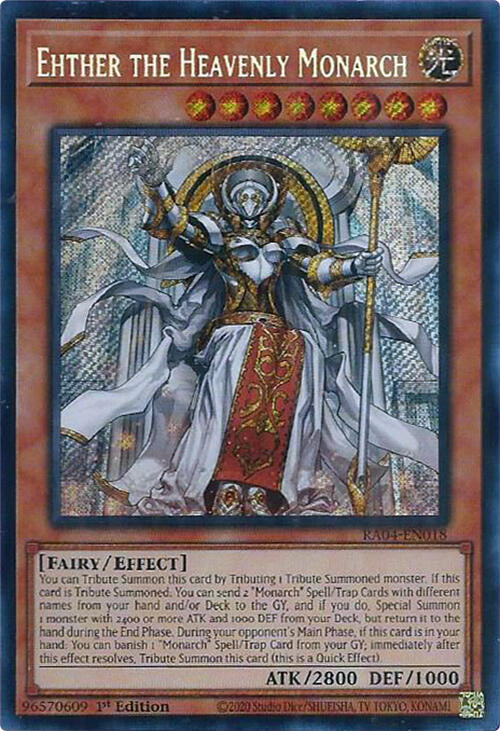 Ehther the Heavenly Monarch [RA04-EN018] Secret Rare | Shuffle n Cut Hobbies & Games