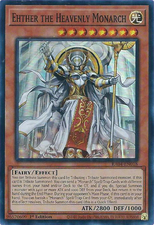 Ehther the Heavenly Monarch [RA04-EN018] Super Rare | Shuffle n Cut Hobbies & Games