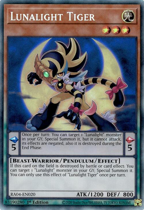 Lunalight Tiger [RA04-EN020] Prismatic Collector's Rare | Shuffle n Cut Hobbies & Games
