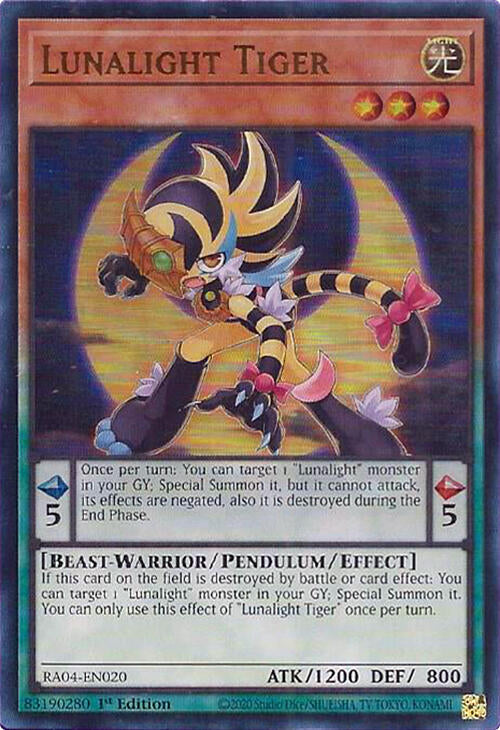 Lunalight Tiger [RA04-EN020] Ultra Rare | Shuffle n Cut Hobbies & Games