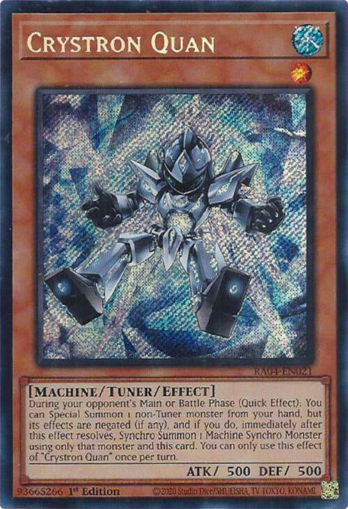 Crystron Quan [RA04-EN021] Secret Rare | Shuffle n Cut Hobbies & Games