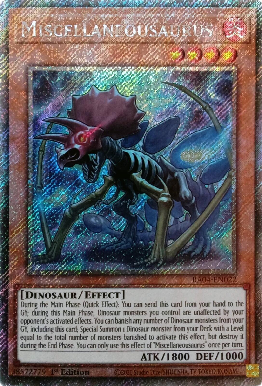 Miscellaneousaurus [RA04-EN022] Platinum Secret Rare | Shuffle n Cut Hobbies & Games