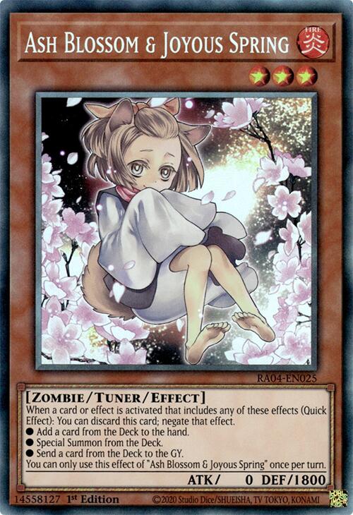 Ash Blossom & Joyous Spring (Alternate Art) [RA04-EN025] Prismatic Collector's Rare | Shuffle n Cut Hobbies & Games