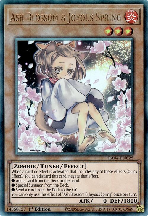 Ash Blossom & Joyous Spring (Alternate Art) [RA04-EN025] Prismatic Ultimate Rare