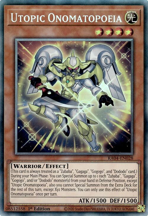 Utopic Onomatopoeia [RA04-EN028] Prismatic Collector's Rare | Shuffle n Cut Hobbies & Games