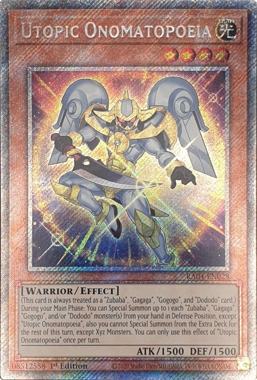 Utopic Onomatopoeia [RA04-EN028] Platinum Secret Rare | Shuffle n Cut Hobbies & Games