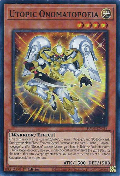 Utopic Onomatopoeia [RA04-EN028] Super Rare | Shuffle n Cut Hobbies & Games