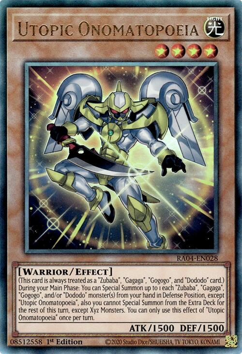 Utopic Onomatopoeia [RA04-EN028] Ultimate Rare | Shuffle n Cut Hobbies & Games