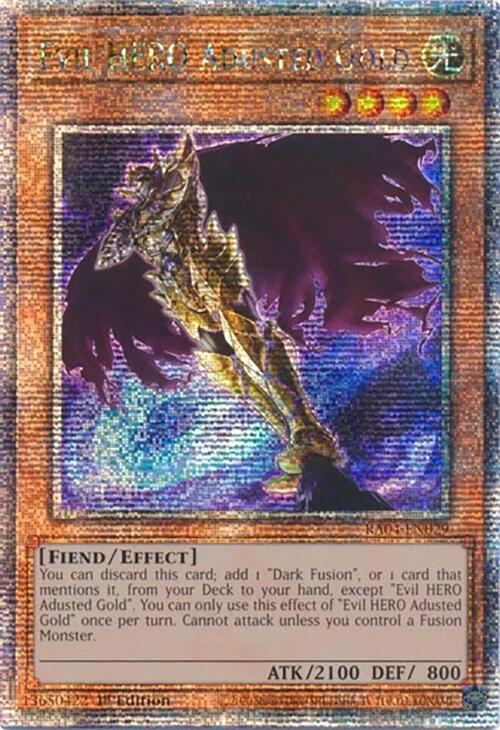Evil HERO Adusted Gold [RA04-EN029] Quarter Century Secret Rare | Shuffle n Cut Hobbies & Games