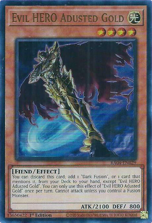 Evil HERO Adusted Gold [RA04-EN029] Ultra Rare | Shuffle n Cut Hobbies & Games