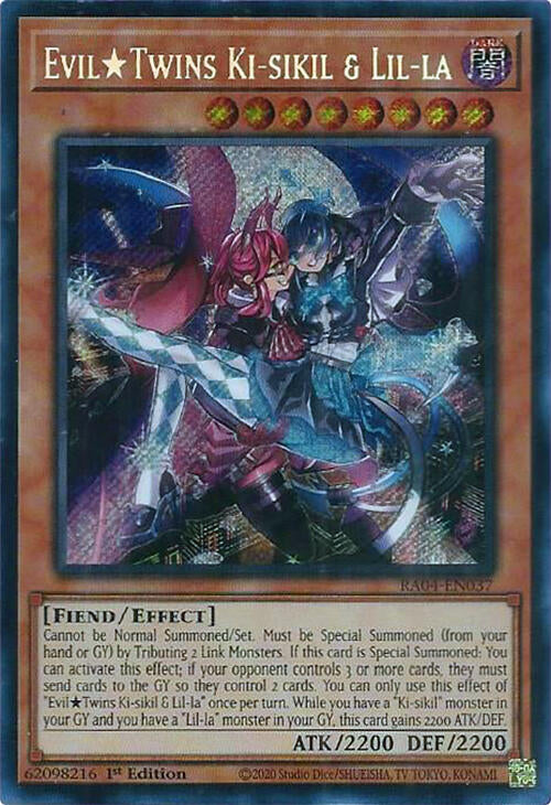 EvilTwins Ki-sikil & Lil-la [RA04-EN037] Secret Rare | Shuffle n Cut Hobbies & Games