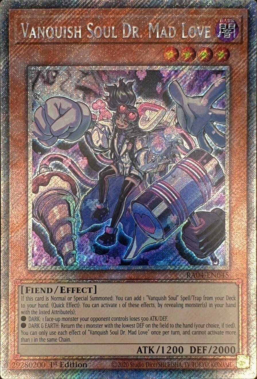 Vanquish Soul Dr. Mad Love [RA04-EN045] Platinum Secret Rare | Shuffle n Cut Hobbies & Games