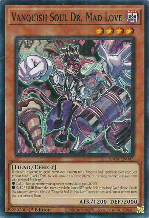Vanquish Soul Dr. Mad Love [RA04-EN045] Super Rare | Shuffle n Cut Hobbies & Games