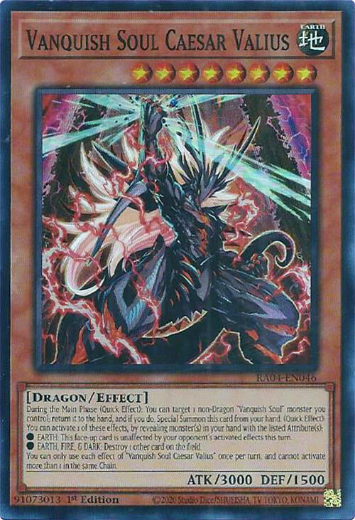 Vanquish Soul Caesar Valius [RA04-EN046] Super Rare | Shuffle n Cut Hobbies & Games