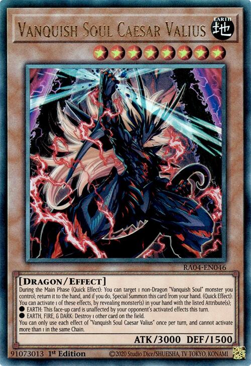 Vanquish Soul Caesar Valius [RA04-EN046] Prismatic Ultimate Rare | Shuffle n Cut Hobbies & Games