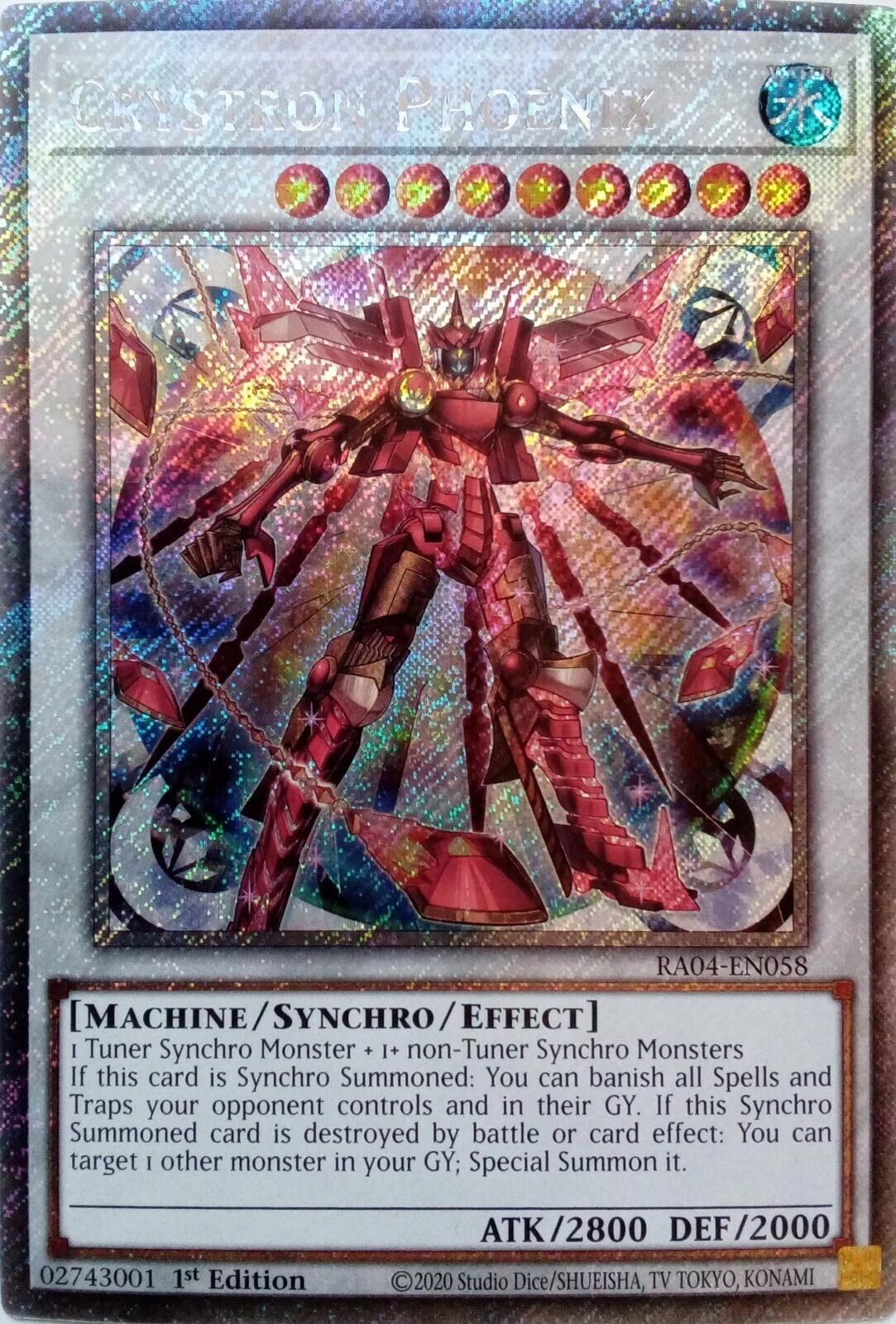 Crystron Phoenix [RA04-EN058] Platinum Secret Rare | Shuffle n Cut Hobbies & Games