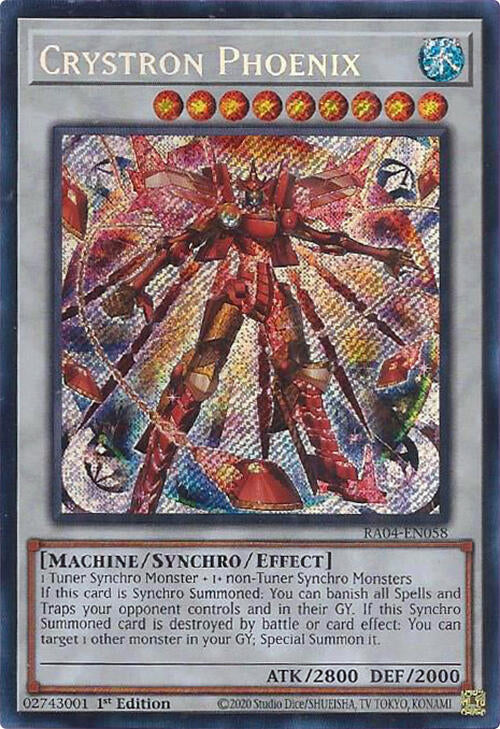 Crystron Phoenix [RA04-EN058] Secret Rare | Shuffle n Cut Hobbies & Games