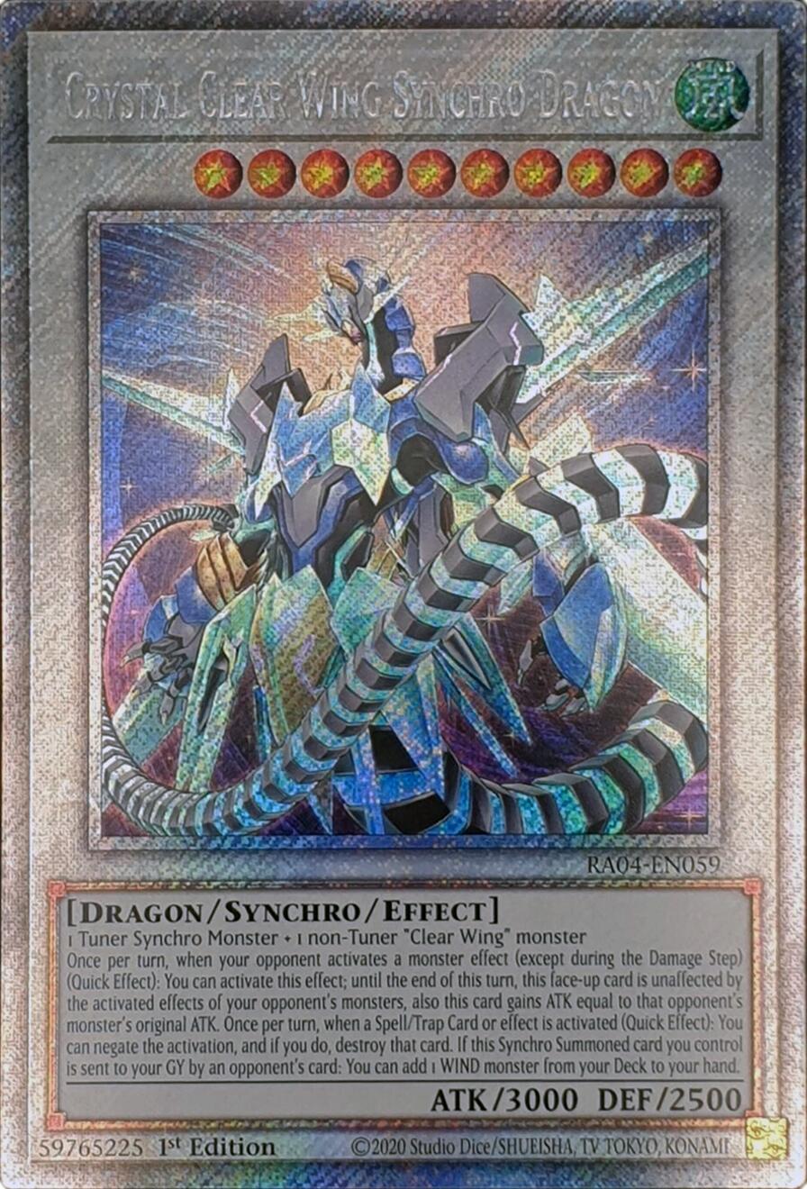 Crystal Clear Wing Synchro Dragon [RA04-EN059] Platinum Secret Rare | Shuffle n Cut Hobbies & Games