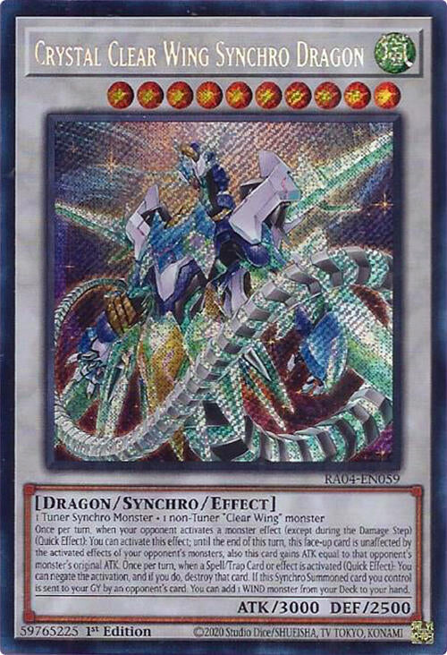 Crystal Clear Wing Synchro Dragon [RA04-EN059] Secret Rare | Shuffle n Cut Hobbies & Games