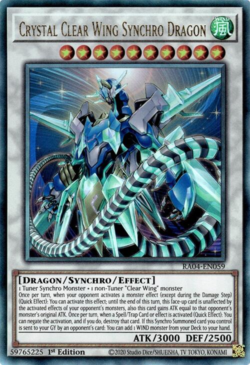 Crystal Clear Wing Synchro Dragon [RA04-EN059] Prismatic Ultimate Rare | Shuffle n Cut Hobbies & Games