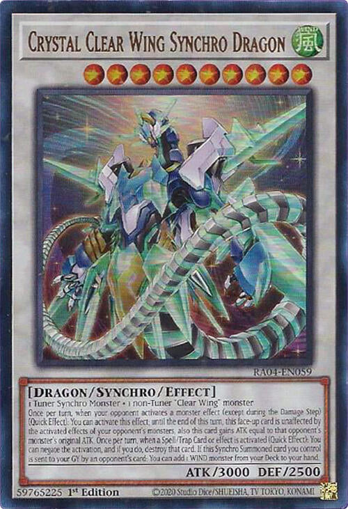Crystal Clear Wing Synchro Dragon [RA04-EN059] Ultra Rare | Shuffle n Cut Hobbies & Games
