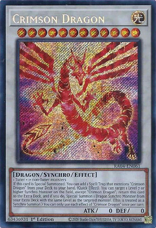 Crimson Dragon (card) [RA04-EN061] Secret Rare | Shuffle n Cut Hobbies & Games