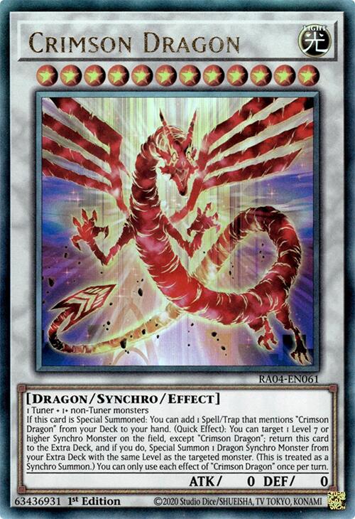 Crimson Dragon (card) [RA04-EN061] Prismatic Ultimate Rare | Shuffle n Cut Hobbies & Games