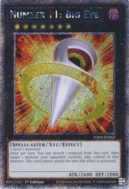 Number 11: Big Eye [RA04-EN062] Platinum Secret Rare | Shuffle n Cut Hobbies & Games