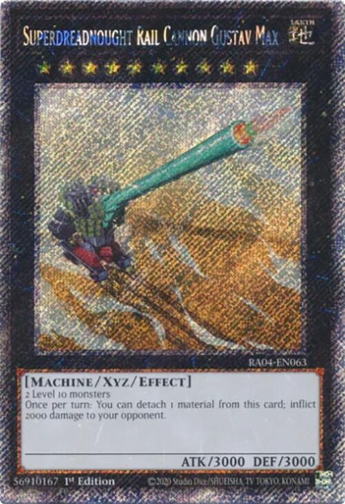 Superdreadnought Rail Cannon Gustav Max [RA04-EN063] Platinum Secret Rare | Shuffle n Cut Hobbies & Games