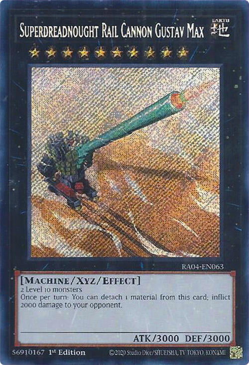 Superdreadnought Rail Cannon Gustav Max [RA04-EN063] Secret Rare | Shuffle n Cut Hobbies & Games