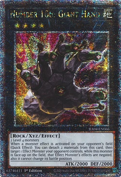 Number 106: Giant Hand [RA04-EN066] Quarter Century Secret Rare | Shuffle n Cut Hobbies & Games