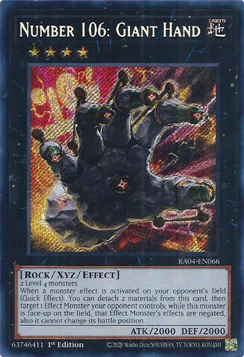 Number 106: Giant Hand [RA04-EN066] Secret Rare | Shuffle n Cut Hobbies & Games