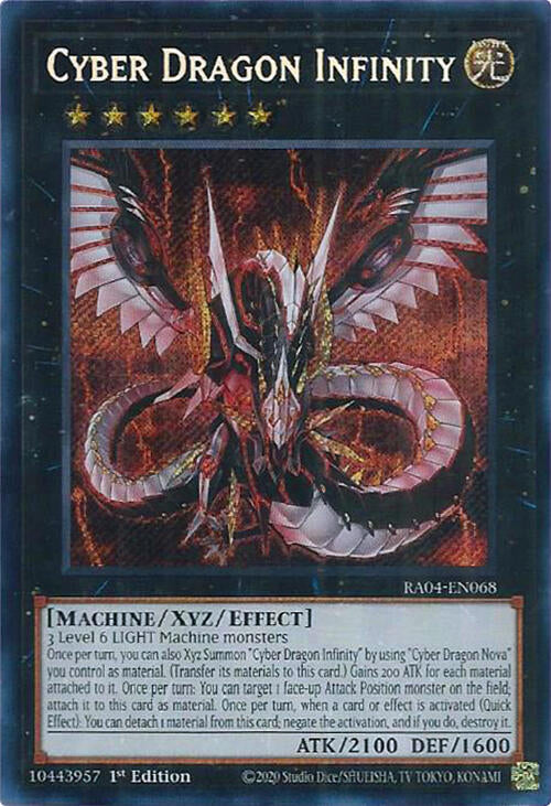 Cyber Dragon Infinity [RA04-EN068] Secret Rare | Shuffle n Cut Hobbies & Games