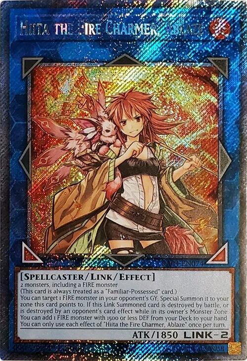 Hiita the Fire Charmer, Ablaze [RA04-EN074] Platinum Secret Rare | Shuffle n Cut Hobbies & Games