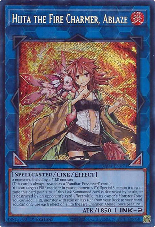 Hiita the Fire Charmer, Ablaze [RA04-EN074] Secret Rare | Shuffle n Cut Hobbies & Games