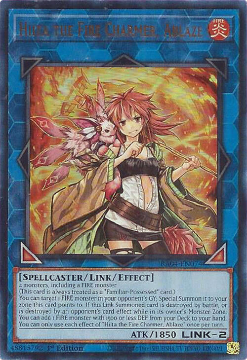 Hiita the Fire Charmer, Ablaze [RA04-EN074] Ultra Rare | Shuffle n Cut Hobbies & Games