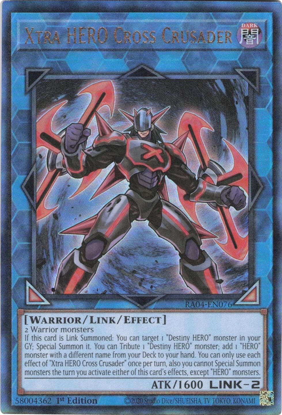 Xtra HERO Cross Crusader [RA04-EN076] Prismatic Ultimate Rare | Shuffle n Cut Hobbies & Games