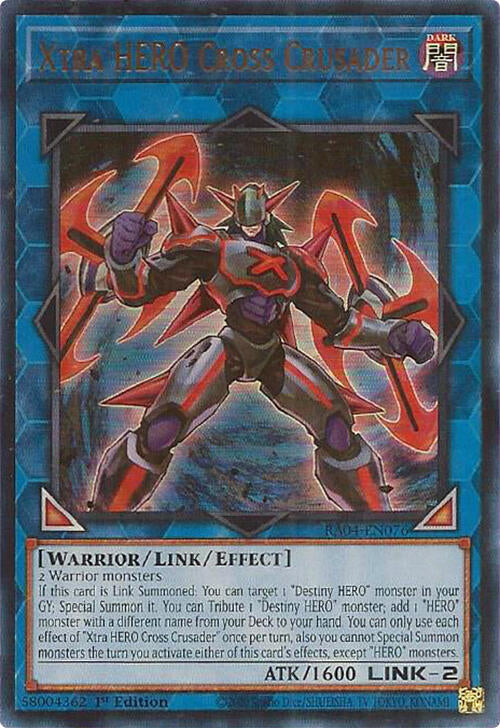 Xtra HERO Cross Crusader [RA04-EN076] Ultra Rare | Shuffle n Cut Hobbies & Games