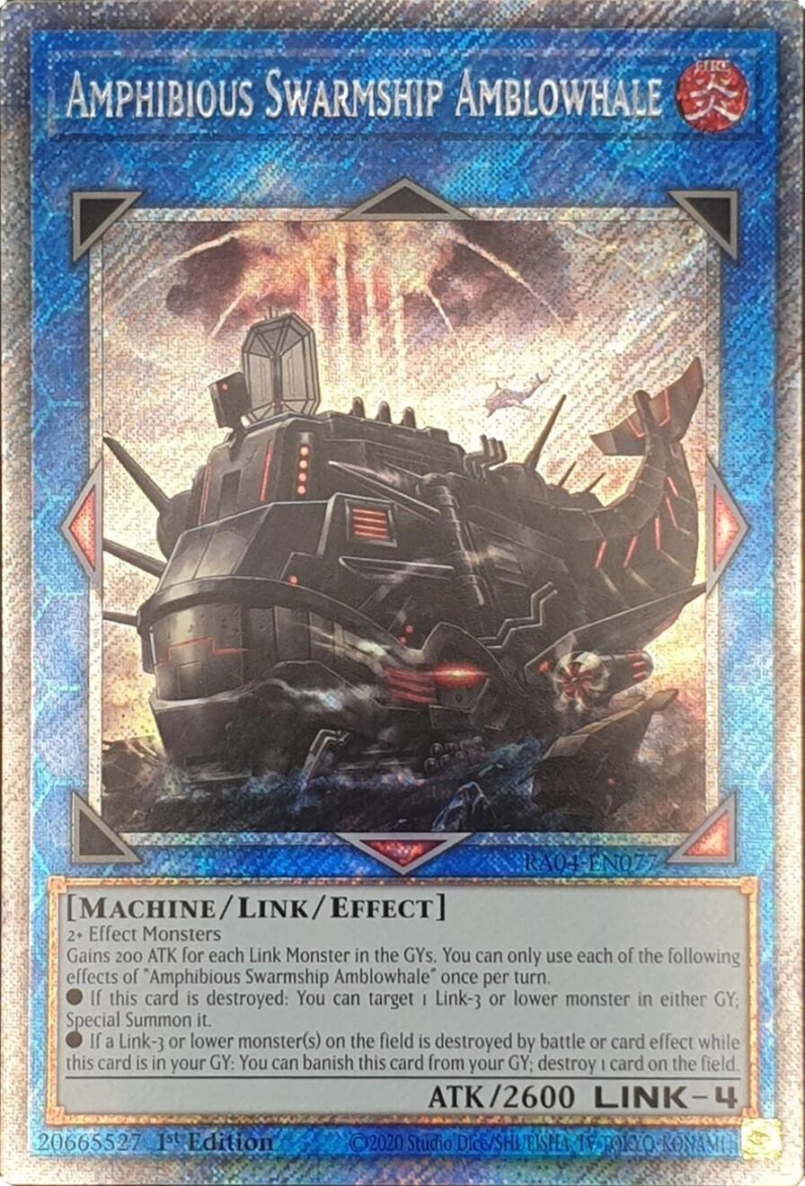 Amphibious Swarmship Amblowhale [RA04-EN077] Platinum Secret Rare | Shuffle n Cut Hobbies & Games