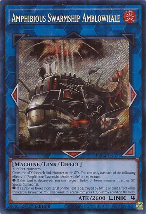 Amphibious Swarmship Amblowhale [RA04-EN077] Secret Rare | Shuffle n Cut Hobbies & Games