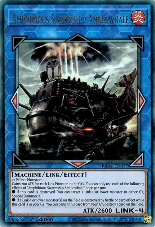 Amphibious Swarmship Amblowhale [RA04-EN077] Prismatic Ultimate Rare | Shuffle n Cut Hobbies & Games