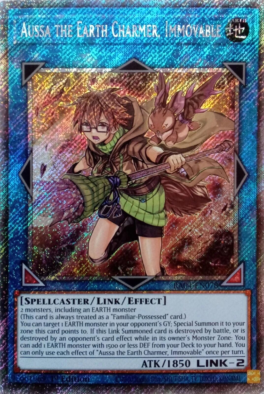 Aussa the Earth Charmer, Immovable [RA04-EN078] Platinum Secret Rare | Shuffle n Cut Hobbies & Games