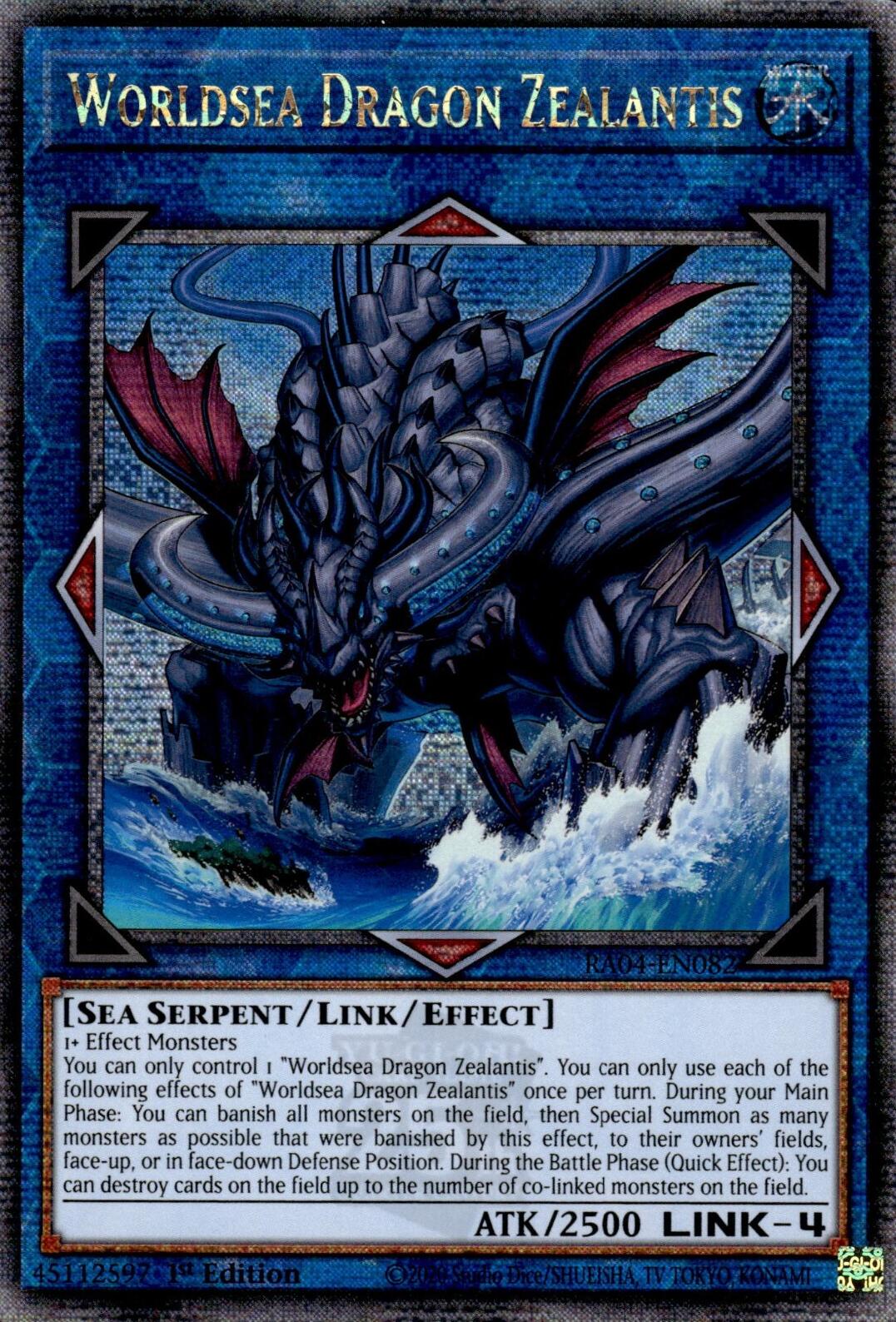 Worldsea Dragon Zealantis [RA04-EN082] Quarter Century Secret Rare | Shuffle n Cut Hobbies & Games