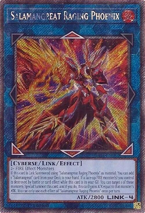 Salamangreat Raging Phoenix [RA04-EN083] Platinum Secret Rare | Shuffle n Cut Hobbies & Games