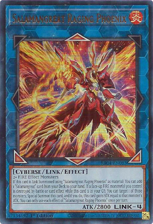 Salamangreat Raging Phoenix [RA04-EN083] Ultra Rare | Shuffle n Cut Hobbies & Games